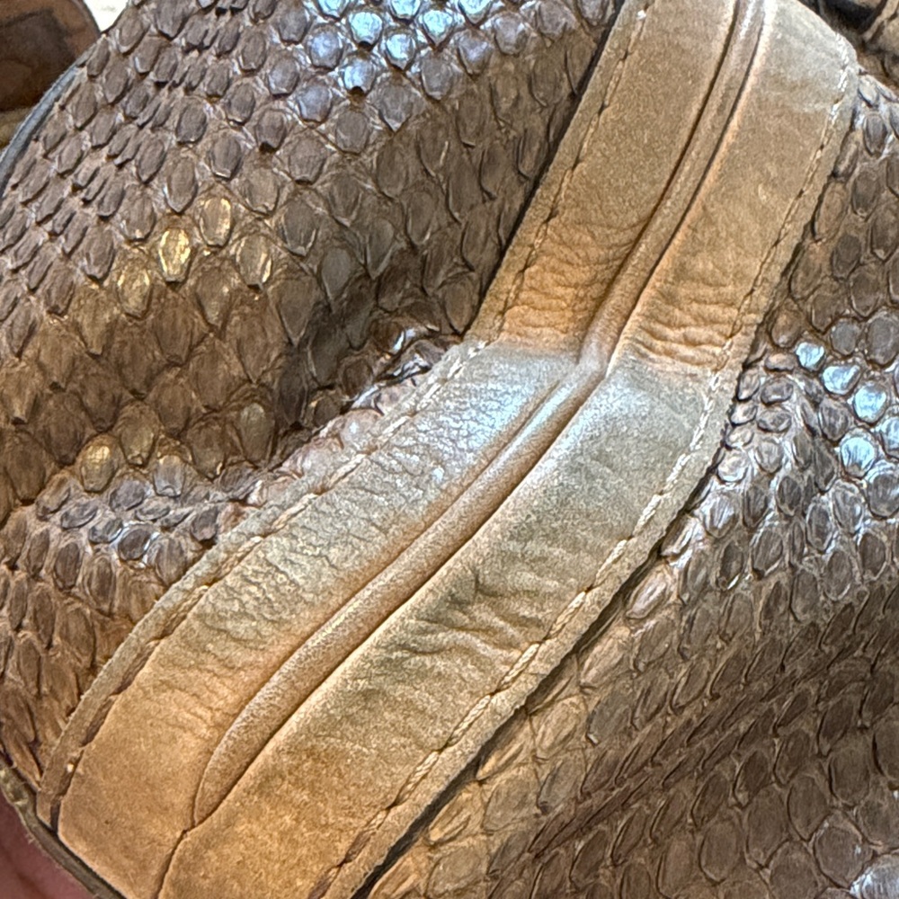 Gucci Brown Python-Embossed Leather Shoulder Bag … - image 5